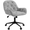 Draaistoel in hoogte verstelbaar ergonomische werkstoel met fluwelen look in lichtgrijs voor woonkamer & kantoor 1
