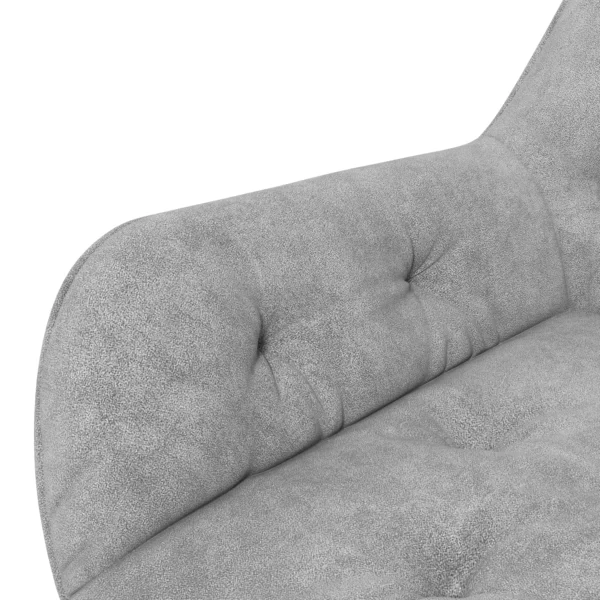 Draaistoel in hoogte verstelbaar ergonomische werkstoel met fluwelen look in lichtgrijs voor woonkamer & kantoor 10