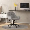 Draaistoel in hoogte verstelbaar ergonomische werkstoel met fluwelen look in lichtgrijs voor woonkamer & kantoor 2