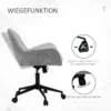 Draaistoel in hoogte verstelbaar ergonomische werkstoel met fluwelen look in lichtgrijs voor woonkamer & kantoor 6