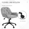 Draaistoel in hoogte verstelbaar ergonomische werkstoel met fluwelen look in lichtgrijs voor woonkamer & kantoor 7