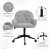 Draaistoel in hoogte verstelbaar ergonomische werkstoel met fluwelen look in lichtgrijs voor woonkamer & kantoor 8