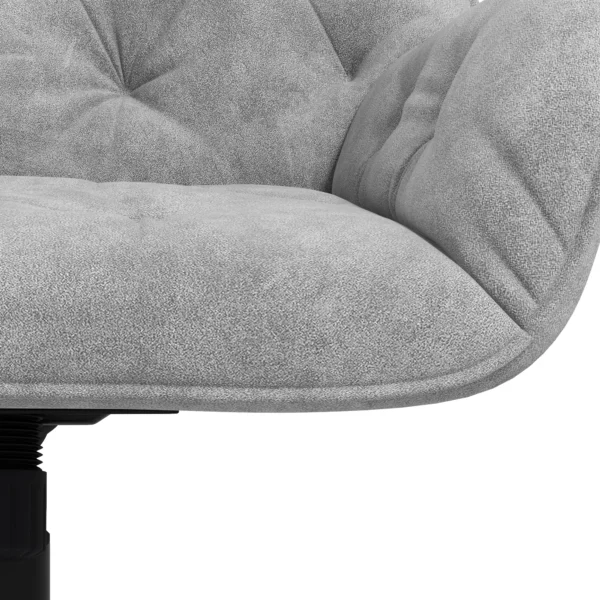 Draaistoel in hoogte verstelbaar ergonomische werkstoel met fluwelen look in lichtgrijs voor woonkamer & kantoor 9