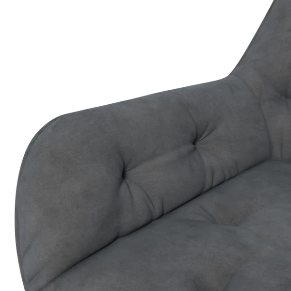 Draaistoel woonkamerstoel ergonomische bureaustoel fluweelachtig donkergrijs met verstelbare hoogte & comfortabele bekleding 10