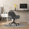 Draaistoel woonkamerstoel ergonomische bureaustoel fluweelachtig donkergrijs met verstelbare hoogte & comfortabele bekleding 2