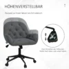 Draaistoel woonkamerstoel ergonomische bureaustoel fluweelachtig donkergrijs met verstelbare hoogte & comfortabele bekleding 5