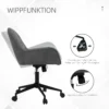 Draaistoel woonkamerstoel ergonomische bureaustoel fluweelachtig donkergrijs met verstelbare hoogte & comfortabele bekleding 6