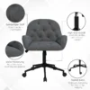 Draaistoel woonkamerstoel ergonomische bureaustoel fluweelachtig donkergrijs met verstelbare hoogte & comfortabele bekleding 8