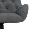 Draaistoel woonkamerstoel ergonomische bureaustoel fluweelachtig donkergrijs met verstelbare hoogte & comfortabele bekleding 9