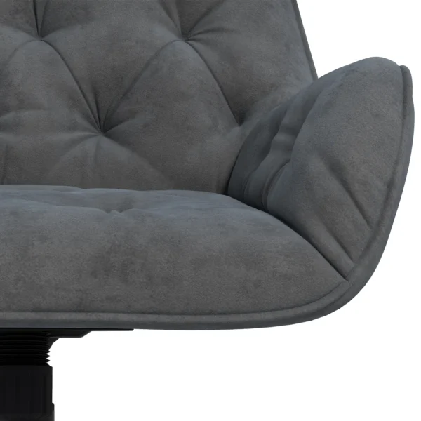 Draaistoel woonkamerstoel ergonomische bureaustoel fluweelachtig donkergrijs met verstelbare hoogte & comfortabele bekleding 9