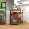 Drankkrattenrek voor 6 kratten, 110 x 30 x 110 cm, vrijstaand drankrek met verstelbare rekhoogte, krattenrek met kantelbeveiliging 2