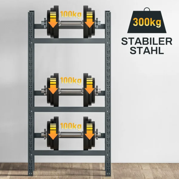 Drankkrattenrek voor 6 kratten, vrijstaand met 3 verstelbare niveaus, 80 x 30 x 160 cm, staal grijs, ideaal voor keuken & voorraadkamer 10