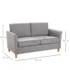 Dubbelbank comfortabele bank met afneembare kussens van linnen in lichtgrijs 141x65x78cm ideaal voor woonkamer 4