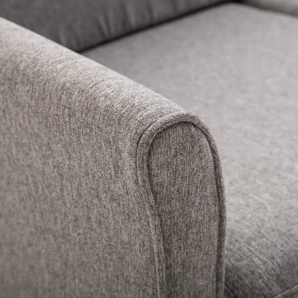 Dubbelbank comfortabele bank met afneembare kussens van linnen in lichtgrijs 141x65x78cm ideaal voor woonkamer 6