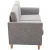 Dubbelbank comfortabele bank met afneembare kussens van linnen in lichtgrijs 141x65x78cm ideaal voor woonkamer 7