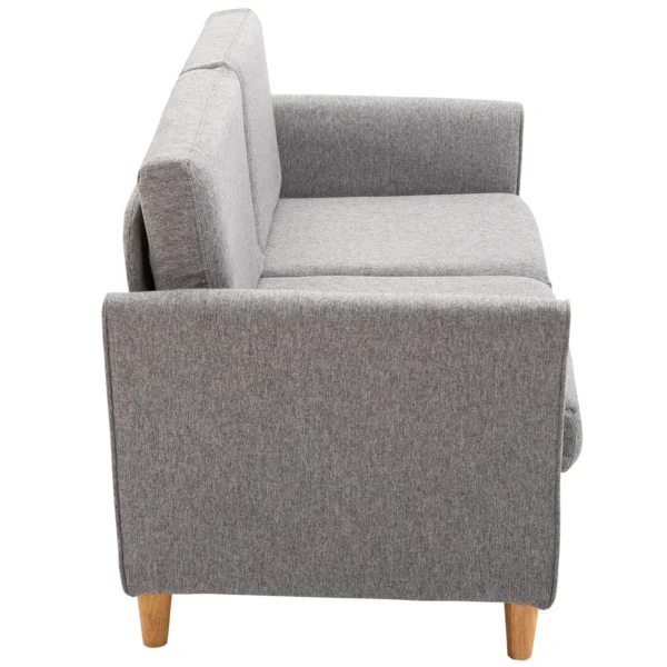 Dubbelbank comfortabele bank met afneembare kussens van linnen in lichtgrijs 141x65x78cm ideaal voor woonkamer 7