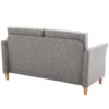Dubbelbank comfortabele bank met afneembare kussens van linnen in lichtgrijs 141x65x78cm ideaal voor woonkamer 8