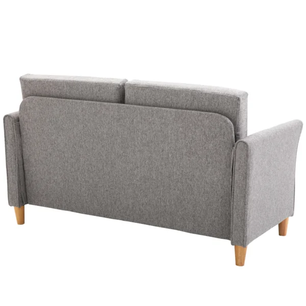 Dubbelbank comfortabele bank met afneembare kussens van linnen in lichtgrijs 141x65x78cm ideaal voor woonkamer 8