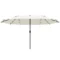 Dubbele parasol met led, 440 x 256 cm, tuinparasol met handkruk, terrasparasol in crèmewit voor tuin & terras 1