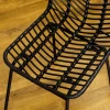 Eetkamerstoel 2 delige set keukenstoelen met rugleuning in rattan look, stabiel staal, zwart, 44x58x85cm voor modern wonen 9