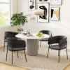 Eetkamerstoelen set van 2, keukenstoel met rugleuning, stalen poten, gestoffeerde stoel met fluweel look voor woonkamer, keuken, grijs 57 x 53 x 73 cm 8