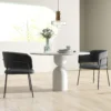 Eetkamerstoelen set van 2, keukenstoel met rugleuning, stalen poten, gestoffeerde stoel met fluweel look voor woonkamer, keuken, grijs 57 x 53 x 73 cm 9