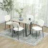 Eetkamerstoelen set van 4, keukenstoel met rugleuning, fluweelachtige uitstraling, gestoffeerde stoel, stoelen, woonkamerstoel met stalen poten voor eettafel, wit 2