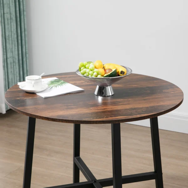 Eettafel keukentafel voor 4 personen, woonkamertafel voor eetkamer, keuken, staal, bruin, 80 x 80 x 76 cm 9