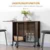 Eettafel opvouwbaar en verplaatsbaar voor 6 personen, opbergruimte voor kleine ruimtes, tot 50kg, 130x80x74cm, lichtbruin 6