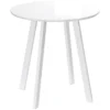 Eettafel ronde keukentafel, bijzettafel, eetkamertafel, schuine poten, wit, 72x72x75cm 1