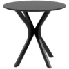 Eettafel, ronde keukentafel, moderne eetkamertafel koffietafel met spider stalen frame, bartafel voor 2 personen, Ø78 x 75 cm, zwart 1