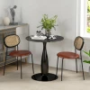 Eettafel, ronde keukentafel, moderne eetkamertafel koffietafel met stalen frame, bartafel voor 2 personen, Ø70 x 74 cm, zwart 2