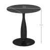 Eettafel, ronde keukentafel, moderne eetkamertafel koffietafel met stalen frame, bartafel voor 2 personen, Ø70 x 74 cm, zwart 4