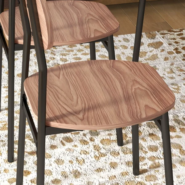 Eettafelset met 4 stoelen keukentafel met opbergruimte teak staal eetkamermeubilair voor modern wonen 9