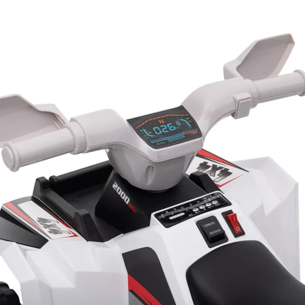 Elektrische kinderquad mini elektrische quad 6v met vooruit en achteruitfunctie voor kinderen 1,5 3 jaar 2,5 km/u in wit 9