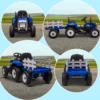Elektrische kindtractor met afstandsbediening en aanhanger, mp3 koplampen, 3 6 km/u, voor 3 6 jaar, blauw 10