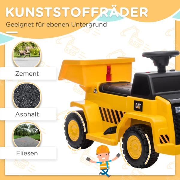 Elektrische kindtractor, speelvoertuig met kantelbare laadruimte, claxon, opzittractor met koplampen, max. 3 km/u, voor 1,5 tot 3 jaar 8
