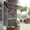 Elektrische knikarm zonnescherm balkon zonnescherm 395 x 250 cm zonwering met uv bescherming, handzwengel, verstelbare cassette zonnescherm met afstandsbediening, grijs+wit 6