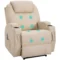 Elektrische relaxstoel, tv stoel, massagestoel, massagefunctie, ligfunctie, kunstleer, beige, 82 x 97 x 110 cm 1