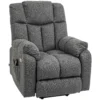 Elektrische tv fauteuil met opsta hulp, relaxfauteuil met ligfunctie, usb aansluiting, tv fauteuil met zakveerkern, zijtas en afstandsbediening, donkergrijs 1
