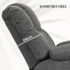 Elektrische tv fauteuil met opsta hulp, relaxfauteuil met ligfunctie, usb aansluiting, tv fauteuil met zakveerkern, zijtas en afstandsbediening, donkergrijs 7