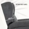 Elektrische tv stoel met opsta hulp, relaxstoel met ligfunctie in linnen look, tv stoel met zijvak & afstandsbediening 6