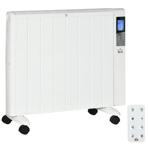 Elektrische verwarming 2000w 4 modi voor 15 m² met afstandsbediening, wielen en bescherming 75 x 7,5 x 58,5 cm voor aangename warmte 1
