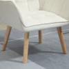 Enkele relaxstoel stoel met fluweelachtige uitstraling, verhoogde poten, gestoffeerde stoel voor woonkamer, slaapkamer, 64 x 62 x 72,5 cm, crème 10