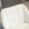 Enkele relaxstoel stoel met fluweelachtige uitstraling, verhoogde poten, gestoffeerde stoel voor woonkamer, slaapkamer, 64 x 62 x 72,5 cm, crème 8