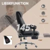 Ergonomische bureaustoel, in hoogte verstelbaar, 145° kantelbaar, directeursstoel met ligfunctie tot 120 kg, zwart voor comfortabel werken 6