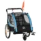 Fietsaanhanger 2 in 1 kinderwagen buggy, 360° draaibaar, staal oxford, blauw+zwart 1