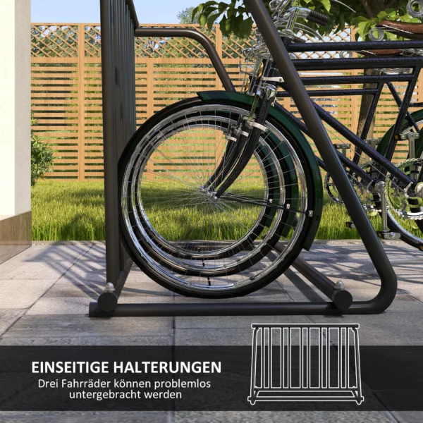 Fietsenrek meervoudig rek, weerbestendig, tot 3 fietsen, staal, zwart, 114x58x75cm 5