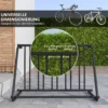 Fietsenrek meervoudig rek, weerbestendig, tot 3 fietsen, staal, zwart, 114x58x75cm 6