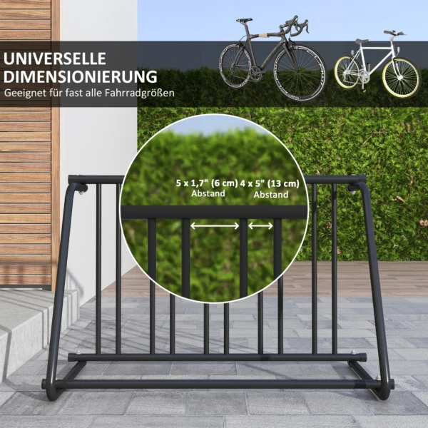 Fietsenrek meervoudig rek, weerbestendig, tot 3 fietsen, staal, zwart, 114x58x75cm 6